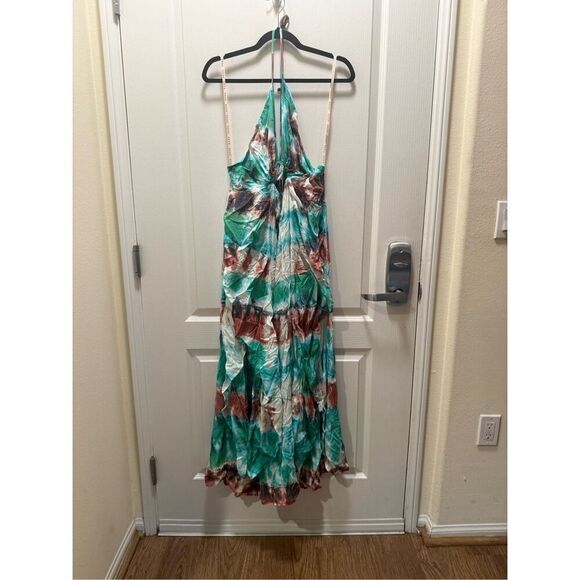 Raga To Dye For Halter Maxi Dress Size S vacation Beachwear Swim Cover Up NWT - Picture 8 of 8